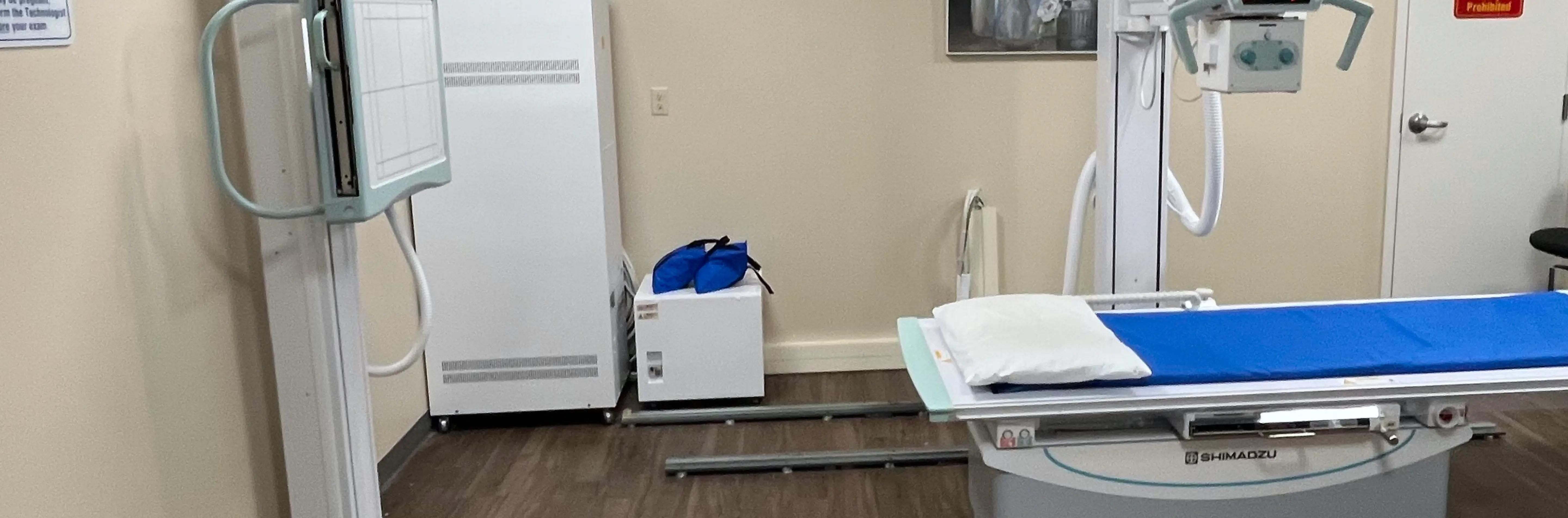 Medical professional examining X-ray scans