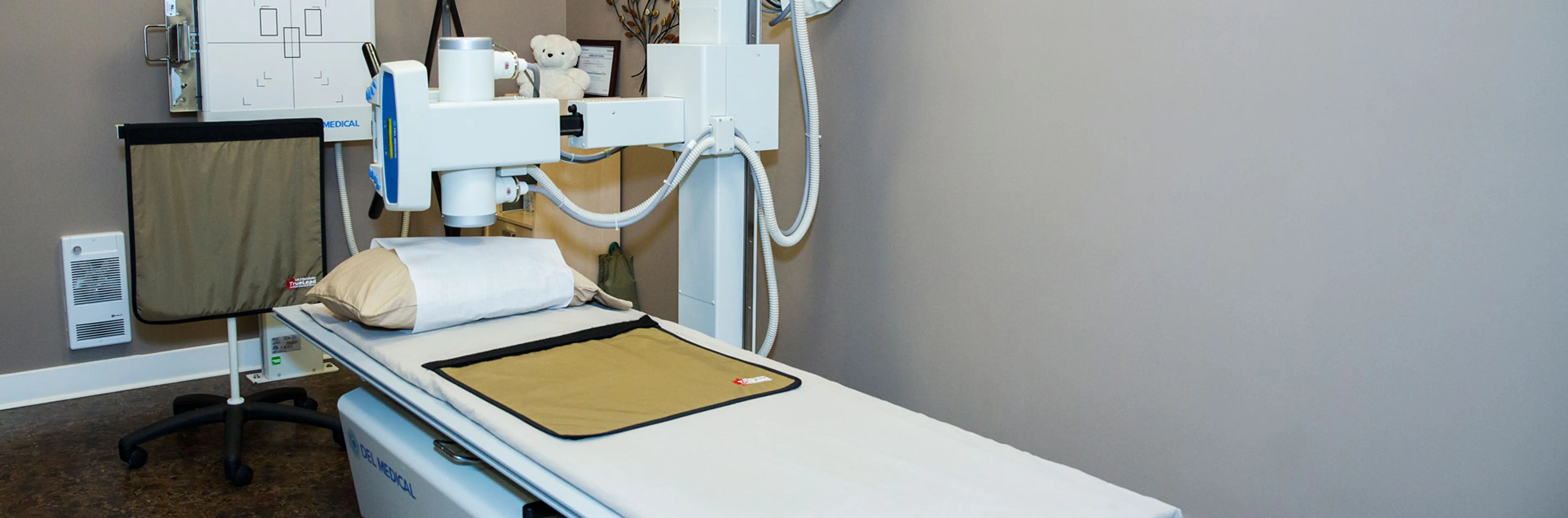 Medical professional examining X-ray scans